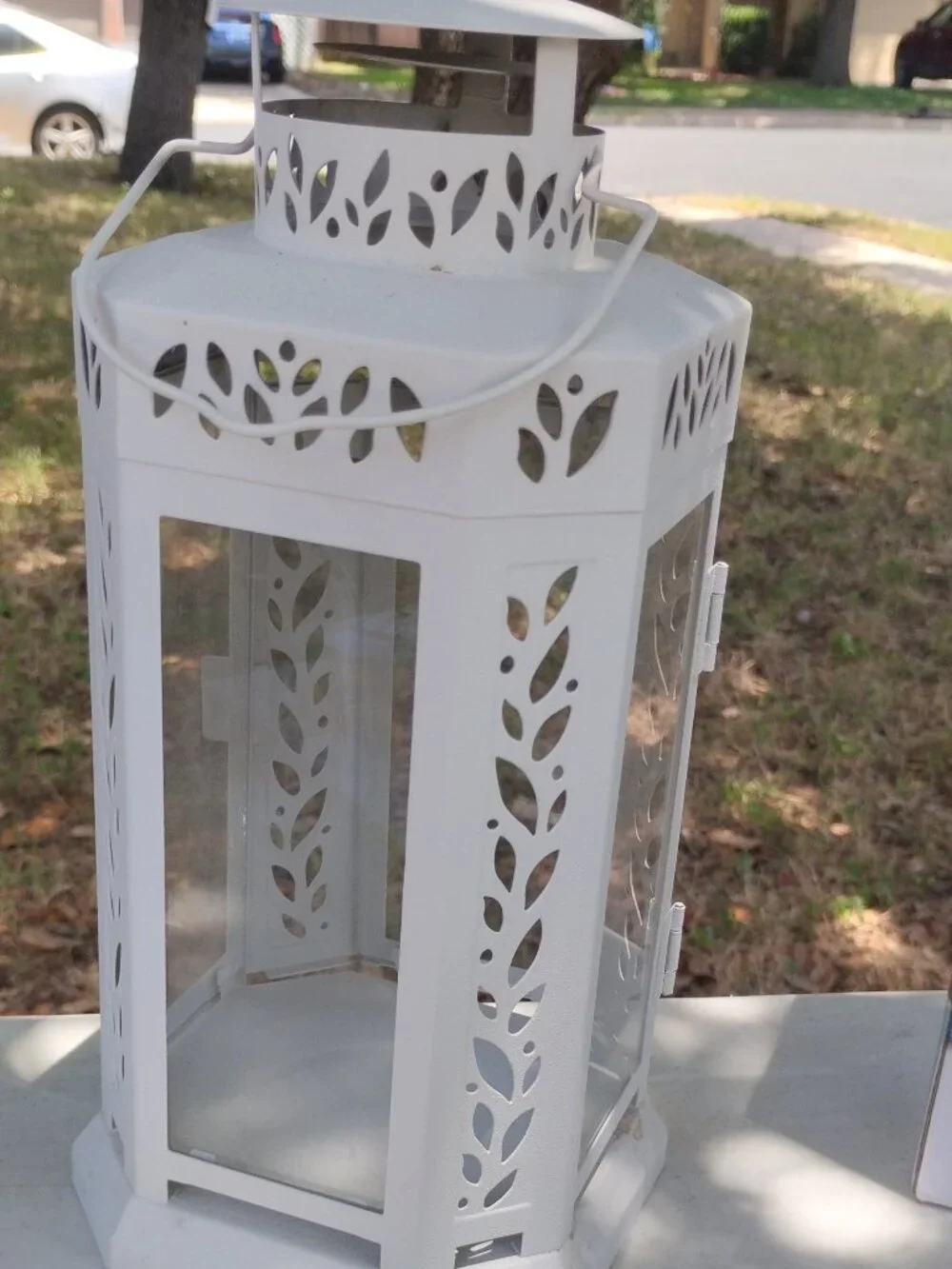 Decorative Lantern Set –-Black & White Metal Lanterns